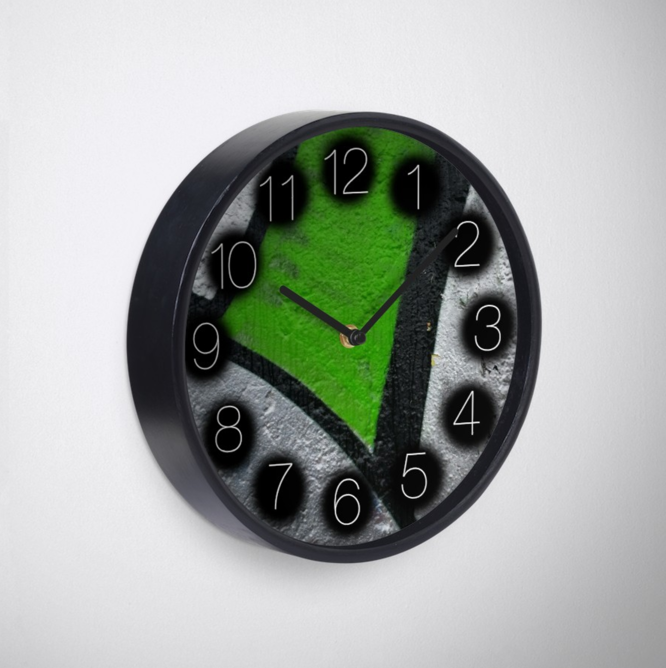 green-silver-clock-mock